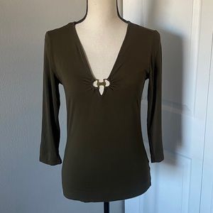 Michael Kors Green Fitted Blouse